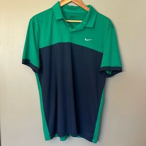 Nike Men's Green and Blue Golf Polo Shirt